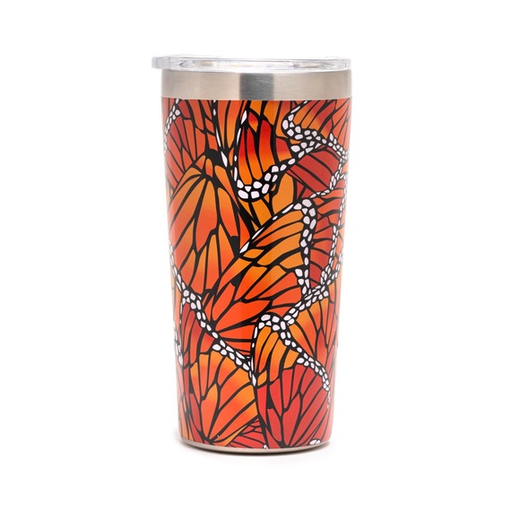 18 Oz Coffee Mug Tumbler Monarch Butterflies - Picture 1 of 3